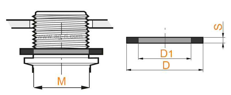 Прокладка для фитингов плоская 50 мм (2") G40007 (86х59х4)