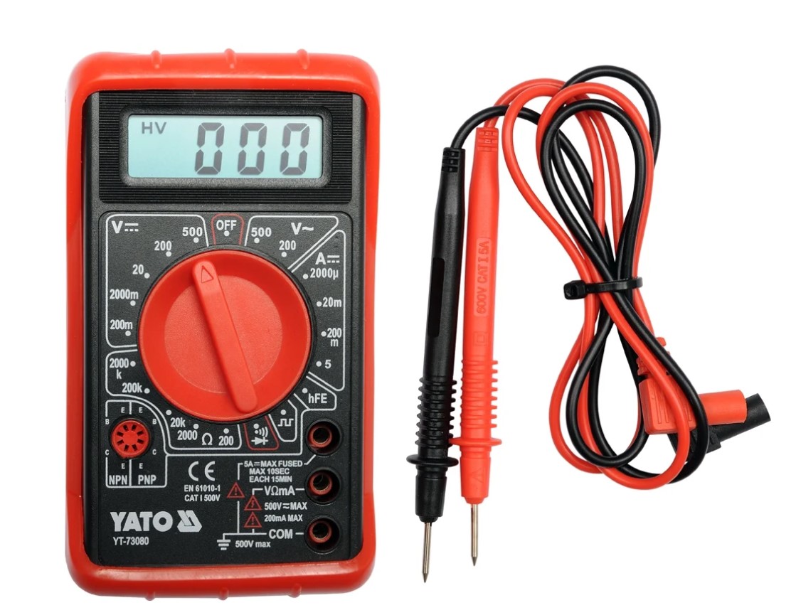 Мультиметр универсальный цифровой 0-500В 5А YT-73080 YATO